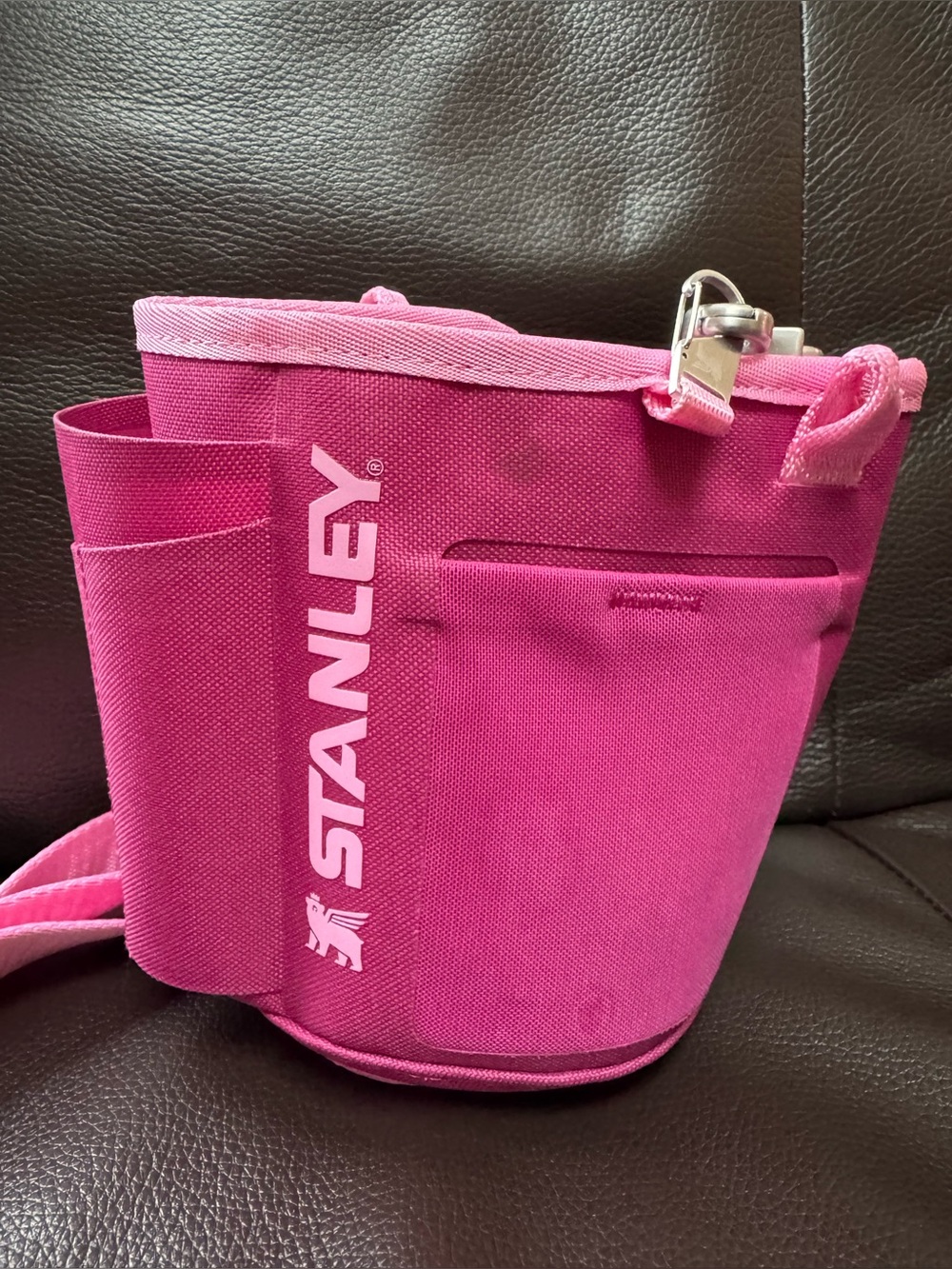 Stanley 40oz Pink Carry All Utility Crossbody Tumbler Pouch with Strap - Picture 3 of 11